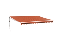 Toldo Retrátil Automático 4,5x3 M Laranja e Castanho MAISON EXCLUSIVE