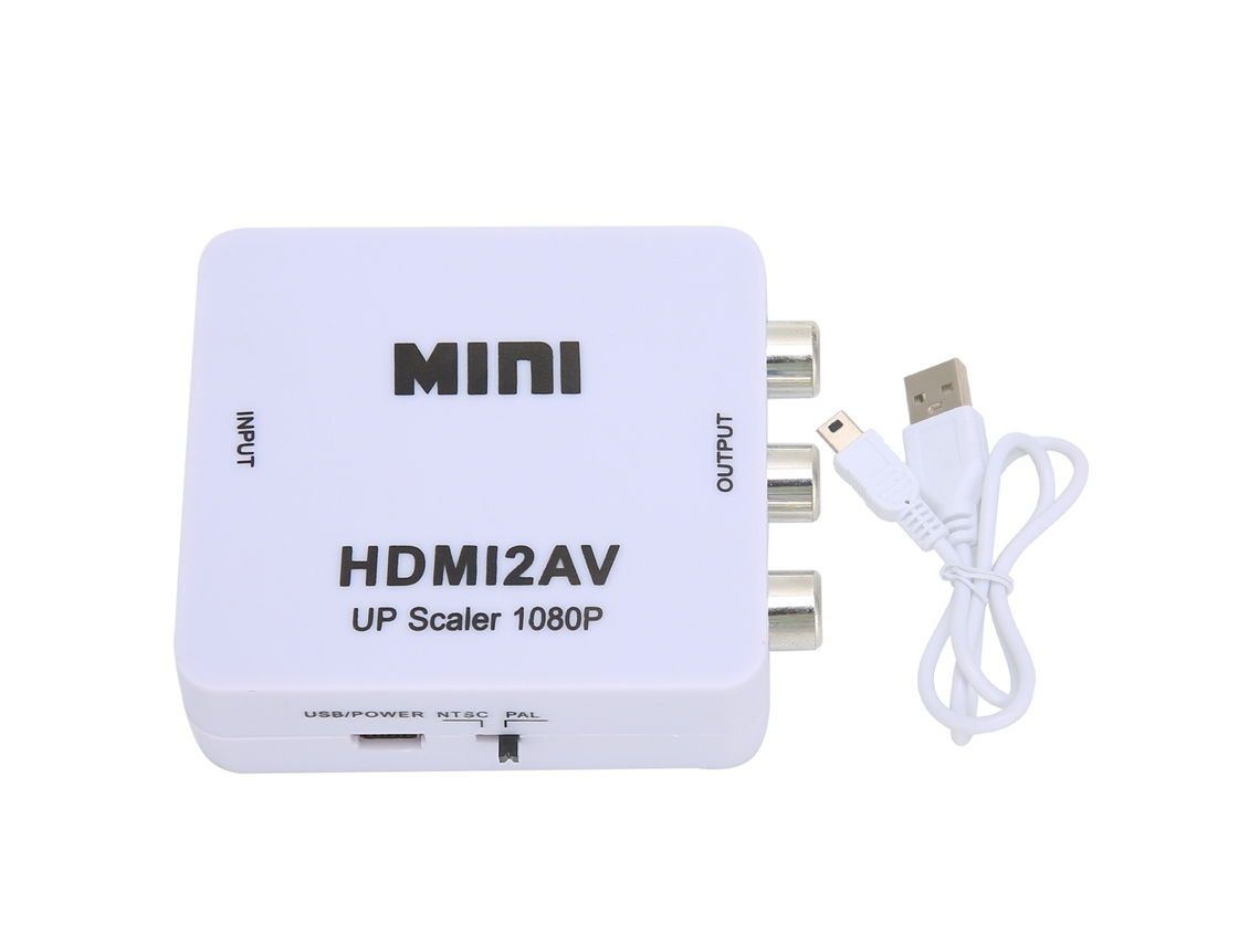 Aetheria adaptador Conversor Hdmi para Av Rca 1080p com Splitter Switcher para Tvs em Branco