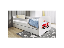 Cama 80x180 Incluindo Estrado De Molas E Gaveta Kocot Kids Babydream Pompier - Branco