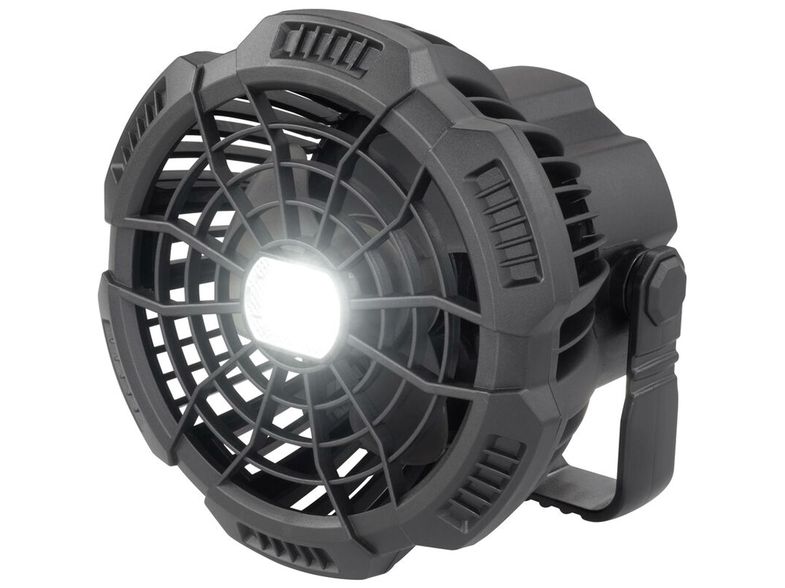 Ventilador Preto Recarregável Sem Fio, Giratório, Com Controle Remoto E Luz Integrada, Ventilador Para Camping Com Luz Integrada