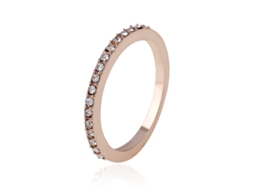 Anel De Liga Com Pedras Strass Presente Feminino Simples
