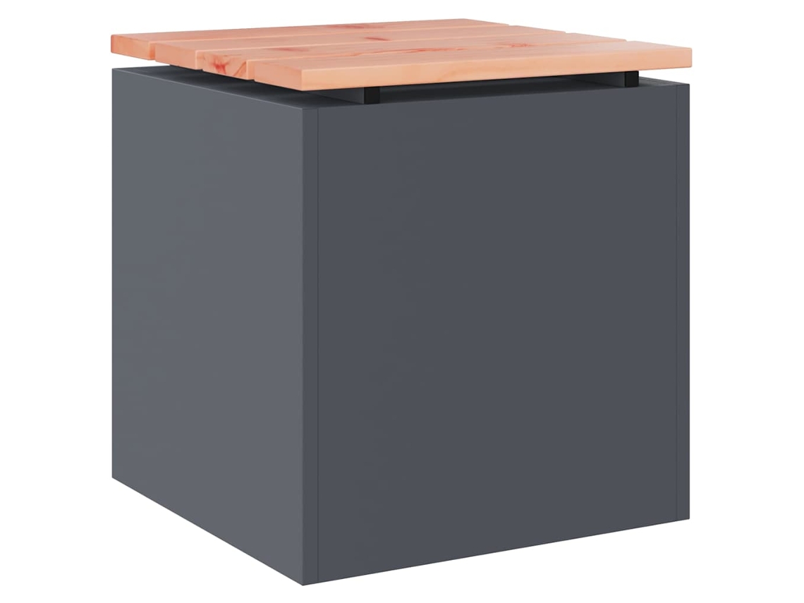 Banco De Jardim Vidaxl Antracite Douglas Maciço (40 X 40 X 43 Cm)