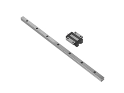 Guia linear minimizada (usada em CNC, com bloco deslizante alongado)
