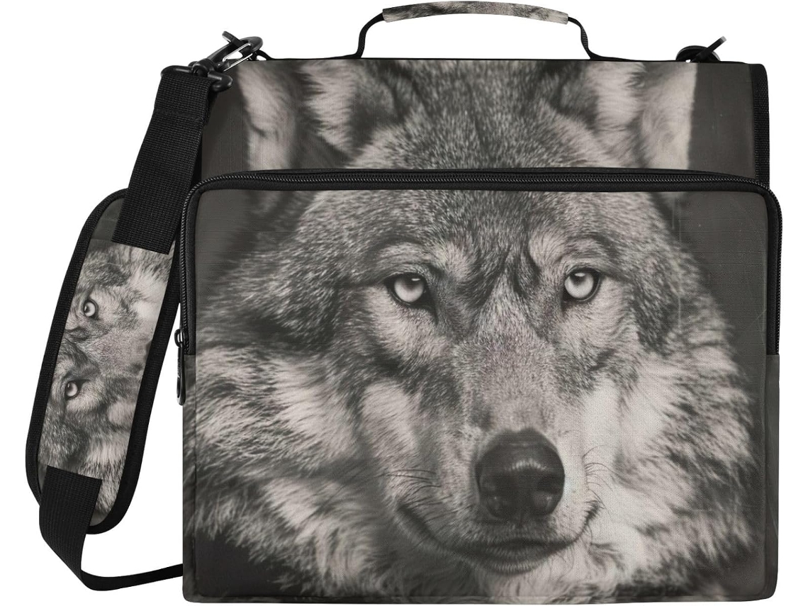 Cool Wolf Bolsa Organizadora Com Pasta De 3-argolas, Impermeável E Com Zíper Laptop De 14 Polegadas, Ideal