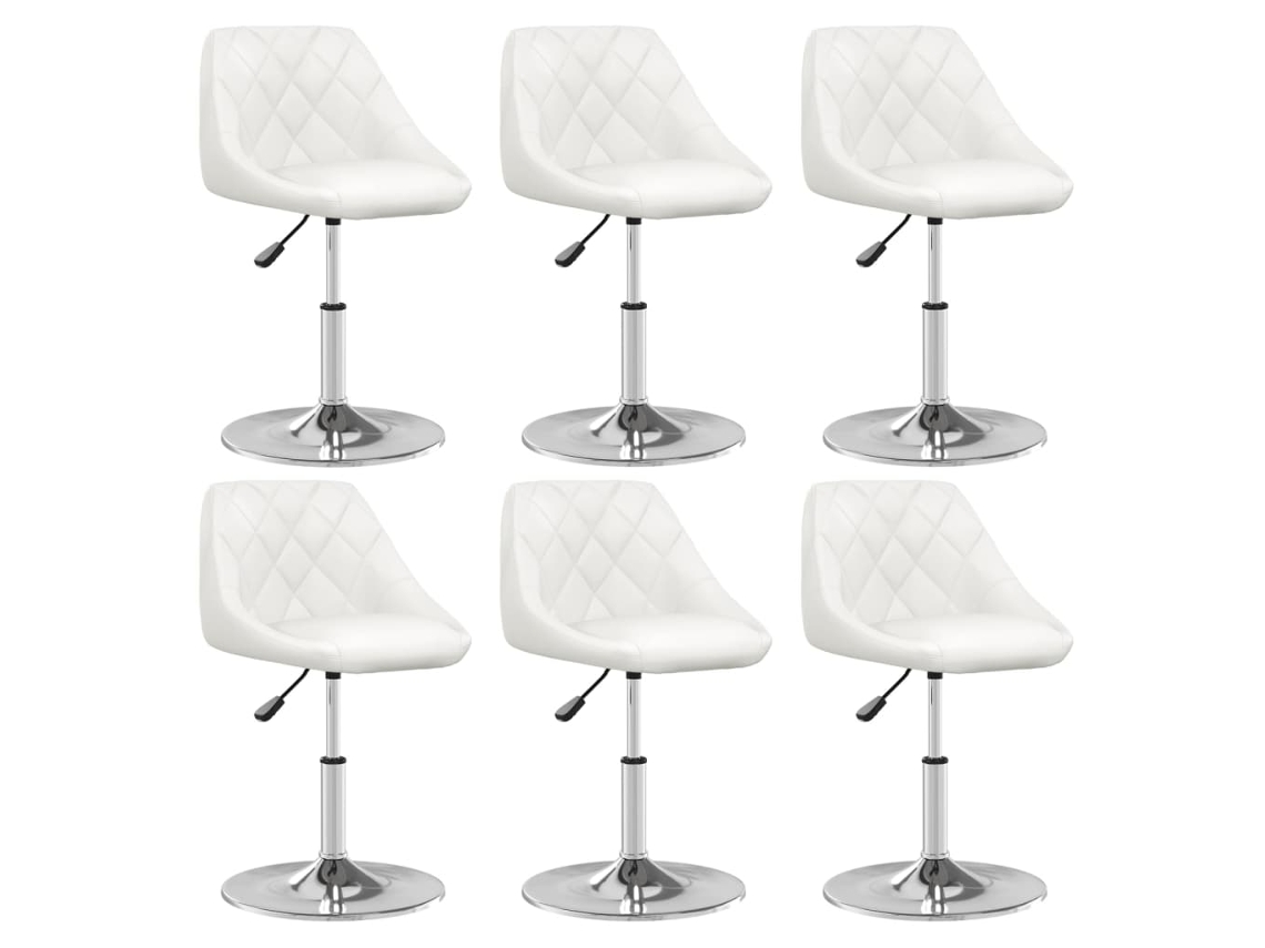 Vidaxl Cadeiras De Jantar 6 Pcs Couro Artificial Branco