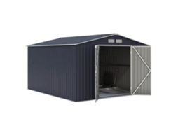 Abrigo De Jardim Em Metal 8,84 M² 277 X 319 X 202 Cm Velasco Kit De Ancoragem Incluído, 2 Portas De Abrir Cinza