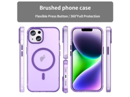 Capa Híbrida Translúcida Para Iphone 16 Plus - Tpu E Pc Com Magsafe | Fosca - Roxo Escuro