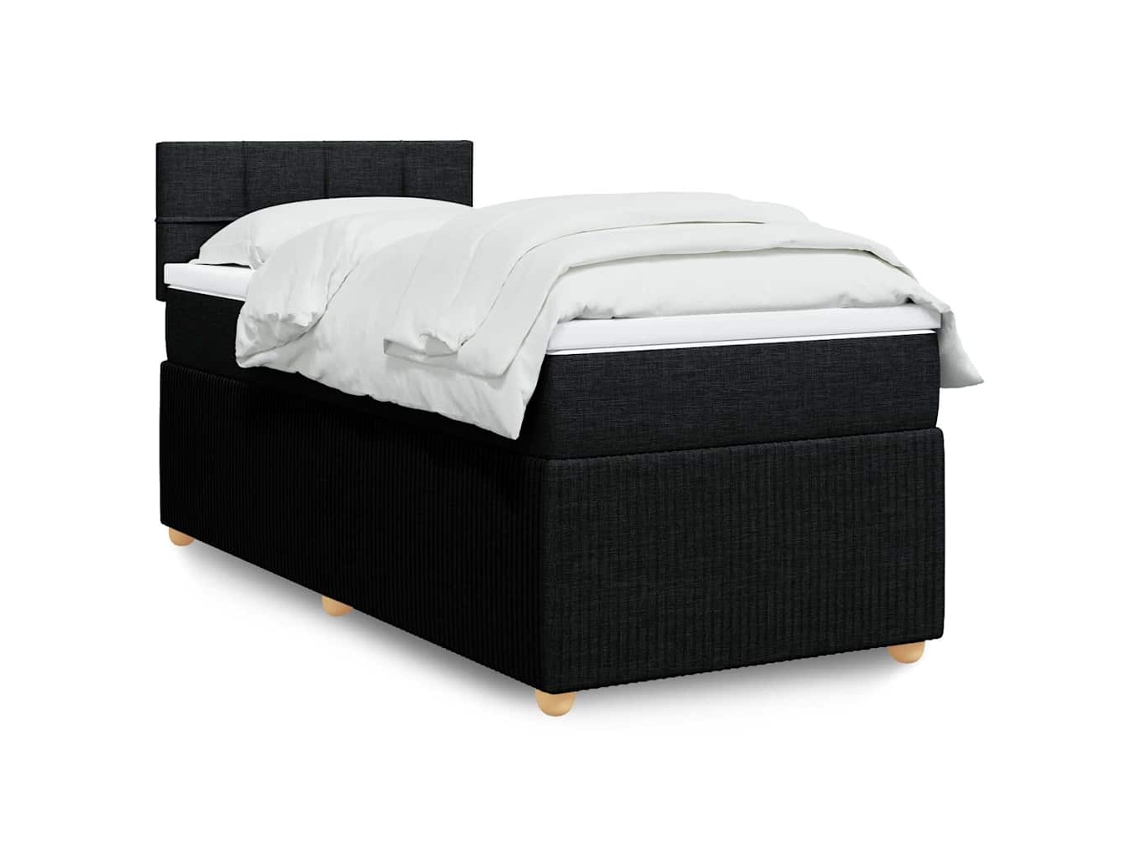 Vidaxl Cama Com Molas/colchão 100x200 Cm Tecido Preto