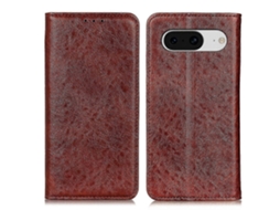Capa De Couro Com Textura Crazy Horse Magnética Para Google Pixel 8