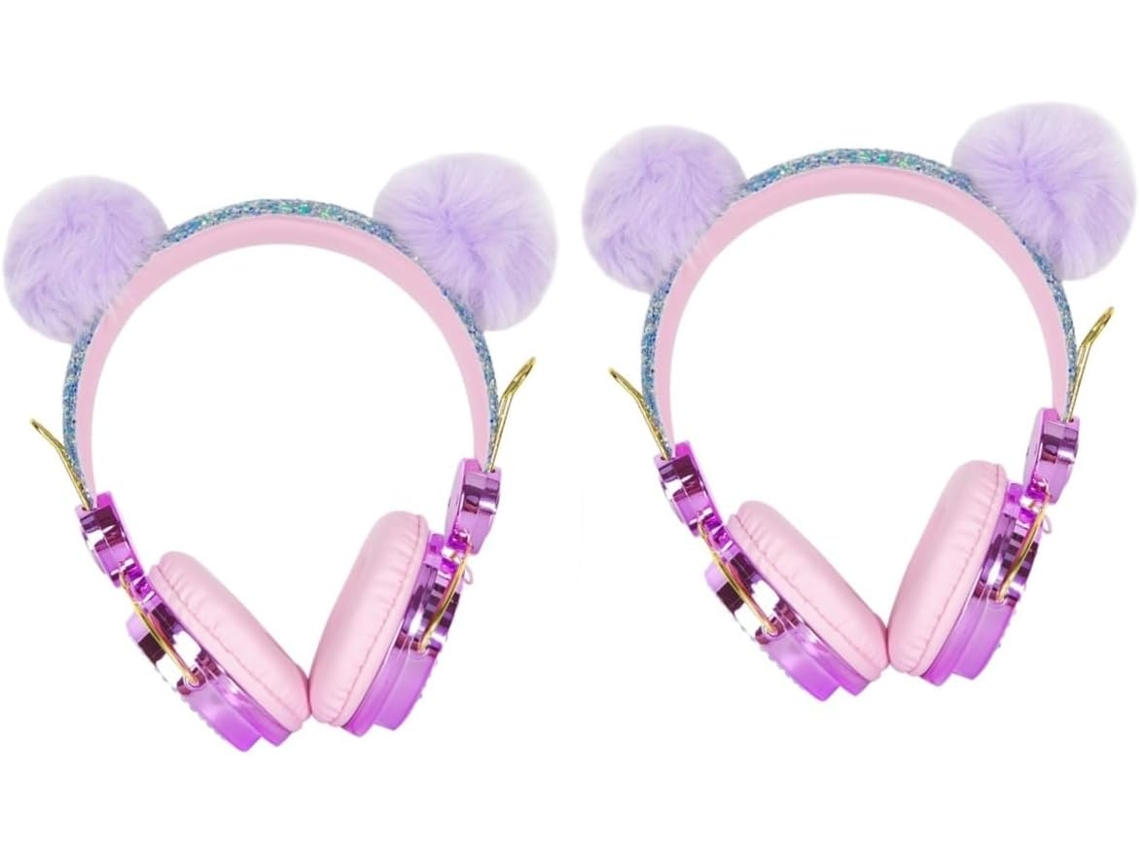Gatuida 2 Unidades Fones De Ouvido Com Orelhas Urso Para Meninos E Meninas, Fones De Ouvido Ajustáveis E Peludos Com