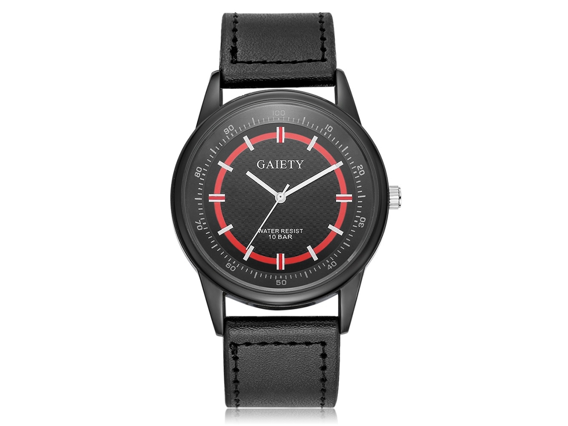 Reloj De Pulsera De Negocio Fashion Gaiety Dial Redondo Analógico De Cuarzo Para Hombres