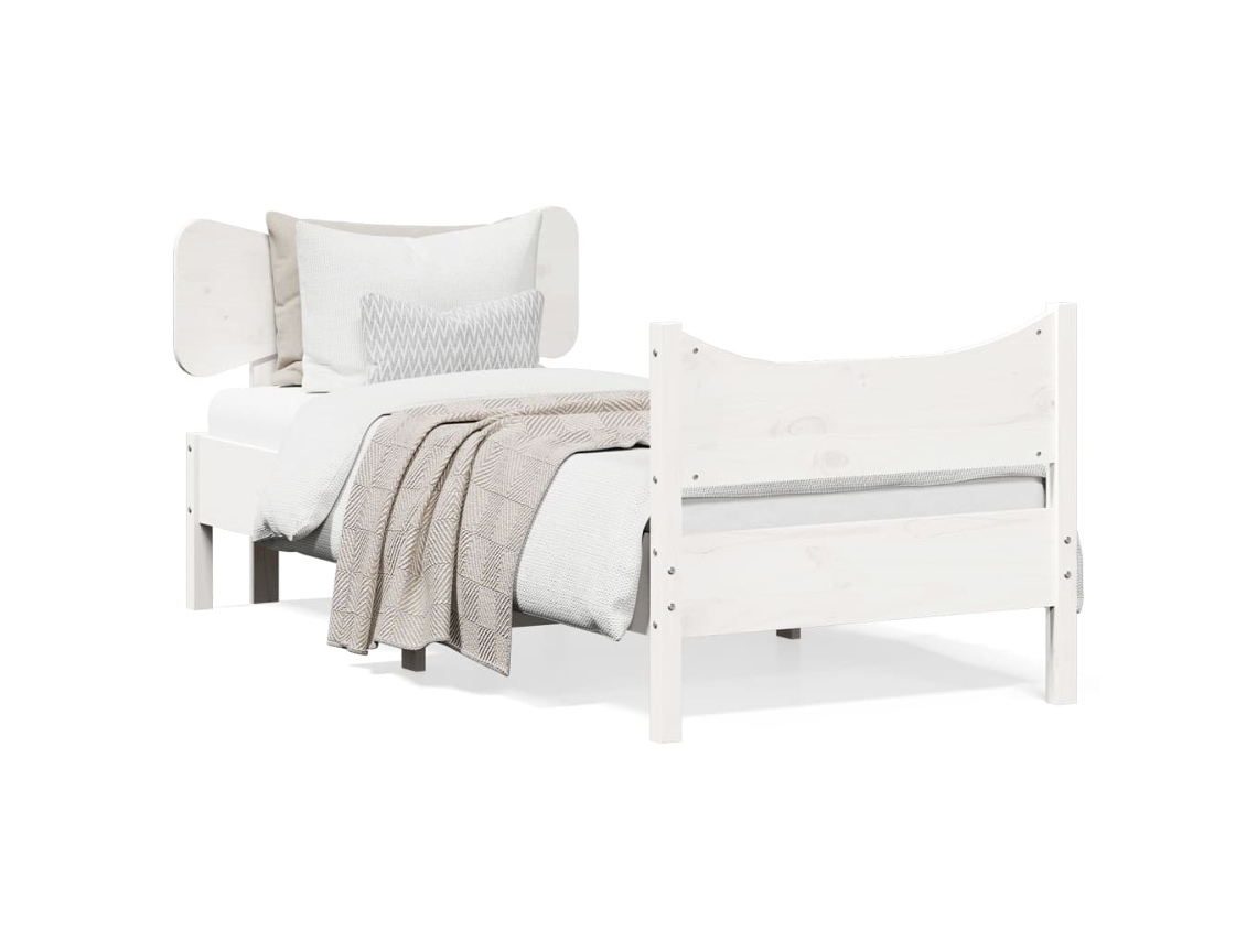 Bed Frame, Bed Frames Vidaxl Branco Madeira De Pinho (75 X 190 Cm)