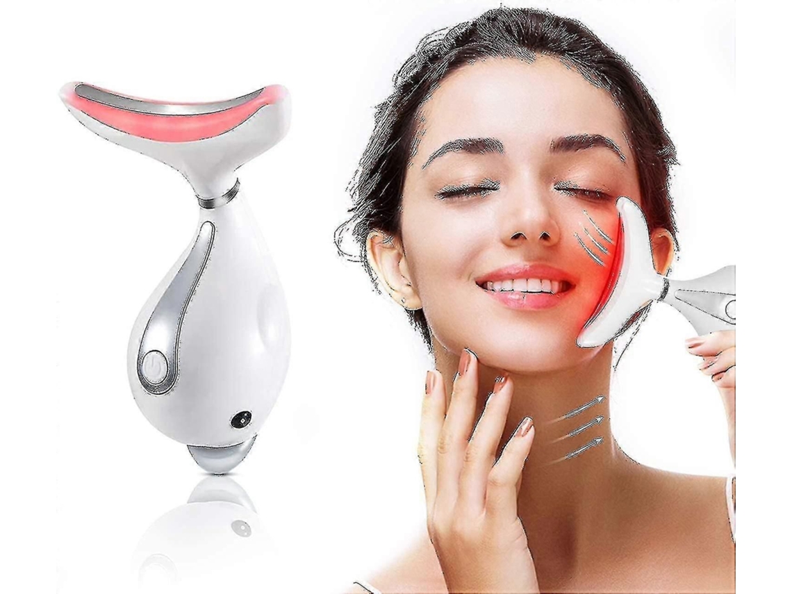 Massageador Facial Antienvelhecimento para Pescoço e Olhos, com 45 Níveis de Aquecimento Vibração Alta Frequên Cia Combater Rugas. GOKOCO