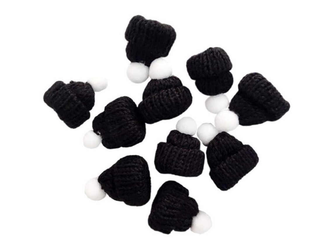 Chapéu de Natal Nova Line, Mini, Capa de Bombom, Artesanato, Preto