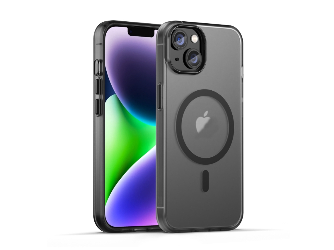 Capa Híbrida Translúcida Para Iphone 15 - Tpu E Pc Com Magsafe | Fosca - Preta
