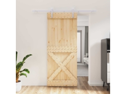 Vidaxl Porta Deslizante Natural E Branco 85 X 210 Cm