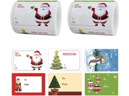 Rolos De Etiquetas Autoadesivas Para Selar Presentes E Caixas De Natal, Utilizáveis Em Papelão, Sacolas, Papel