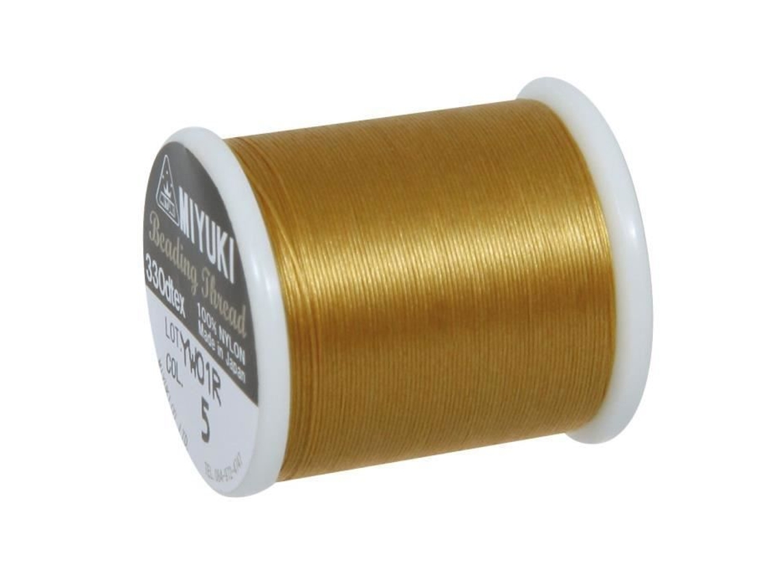 Fio miuyki/miçanga - Rayher - Dourado - Nylon - 0,27 mm - 50 m