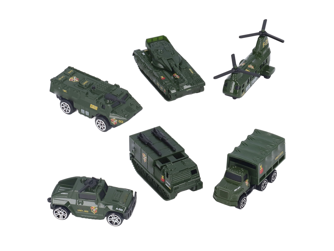 Primerox veículos Militares em Fundição 6 Pack Brinquedos de Exército para Meninos 3+ Tanque Helicóptero Carro Blindado