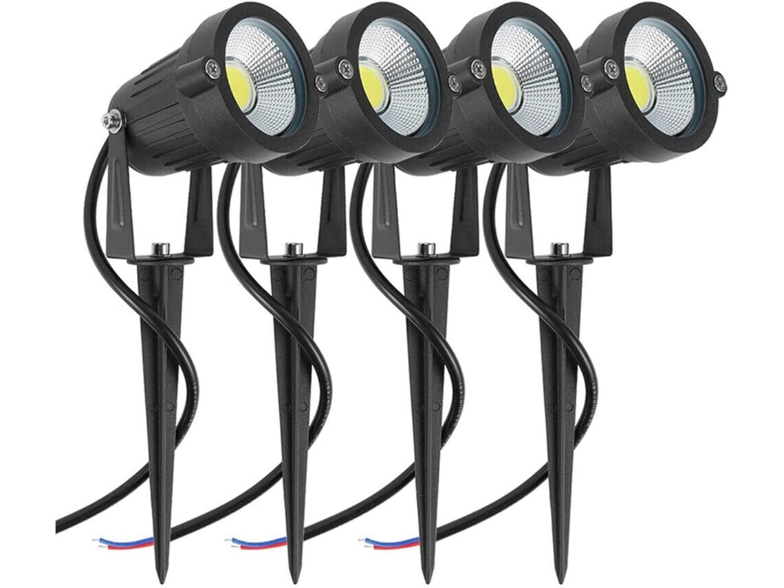 Conjunto De 4 Refletores De Jardim Externos Com Um Led À Prova Dágua Gokoco