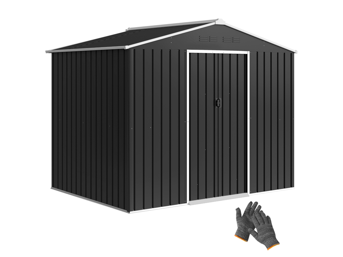 Abrigo de Jardim BTFORUS 3.6 m² com Portas Deslizantes e Aberturas de Ventilação (236x171x191cm)