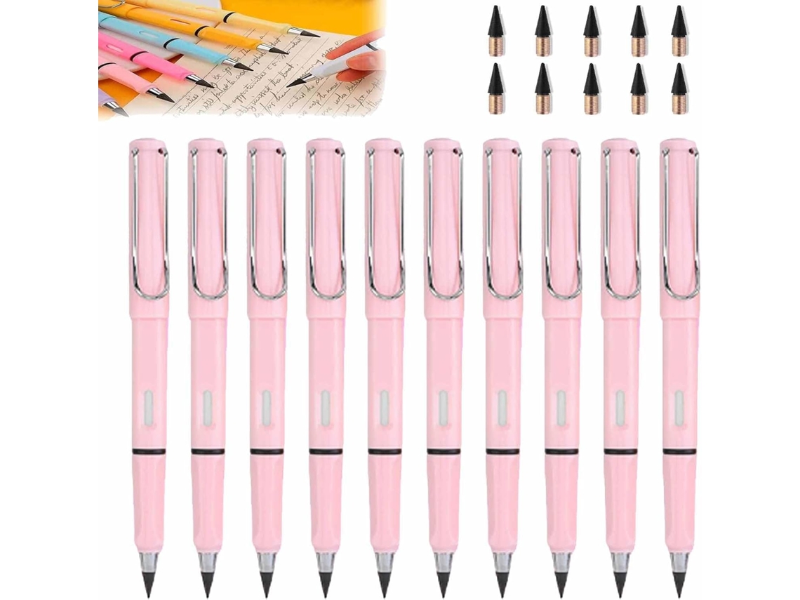 10 Sets Black Technology Peil, Inkless Eternal With Eraser, Black