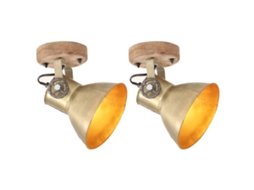 Vidaxl 2 Pcs Candeeiros Parede/teto Industriais 20x25 Cm E27 Bronze