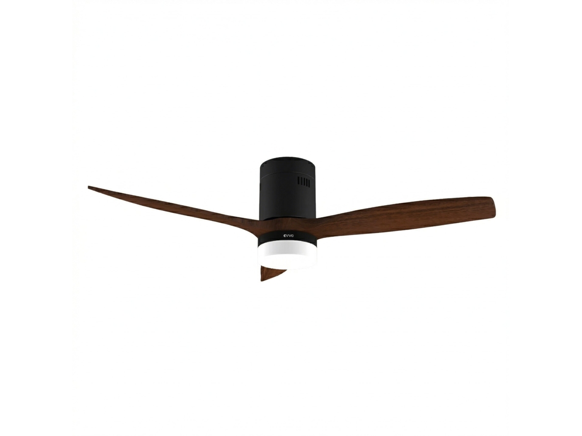 Ventilador de Teto EVVO V552 Madeira Escura, 132 Cm, 3 Pás, Motor Dc 40w