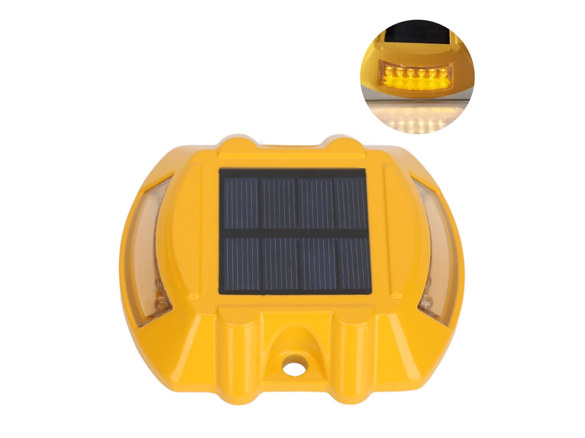 Luzes Solares para Doca IP68 Alumínio Sensor Automático LED 6V 1.8W Amarelo Jardim Pátio | S/MARCA