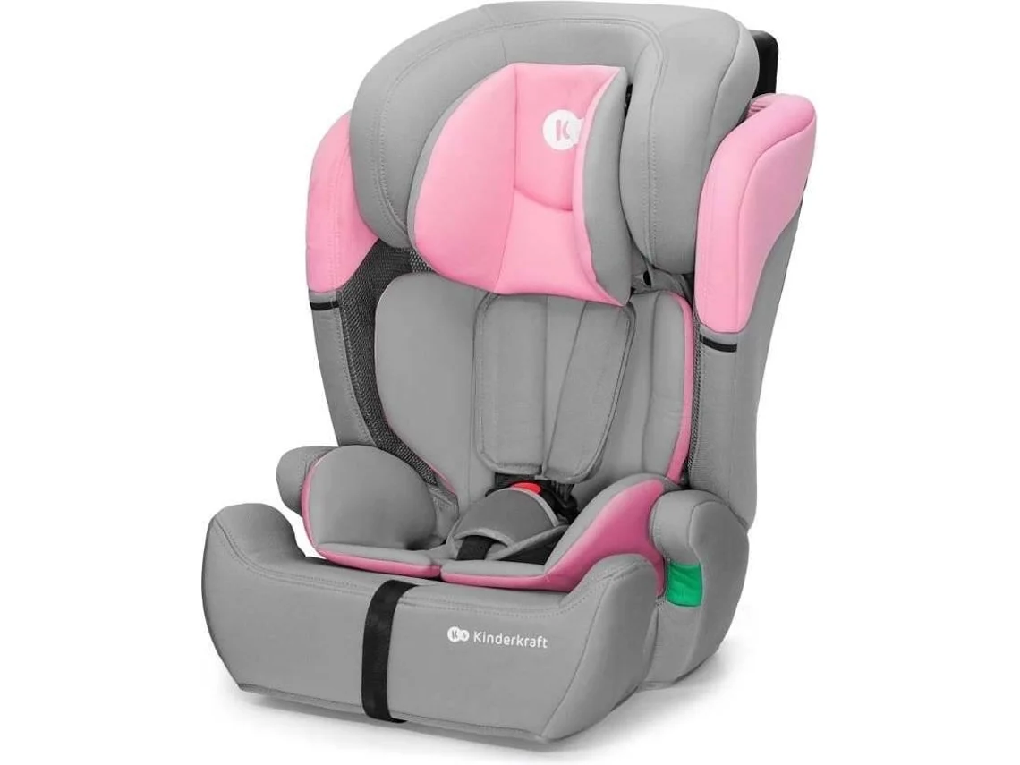Cadeira Auto Kinderkraft COMFORT UP i‑Size 76–150 cm com assento largo, inserto modular removível e capa lavável Rosa