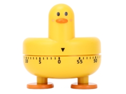 Temporizador Mecânico Cozinha Pato Cartoon 60 Minutos Contagem Regressiva Amarelo