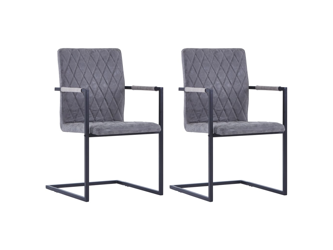 Dining Chair, Dining Chairs Vidaxl Cinzeto Couro Artificial (n/a)