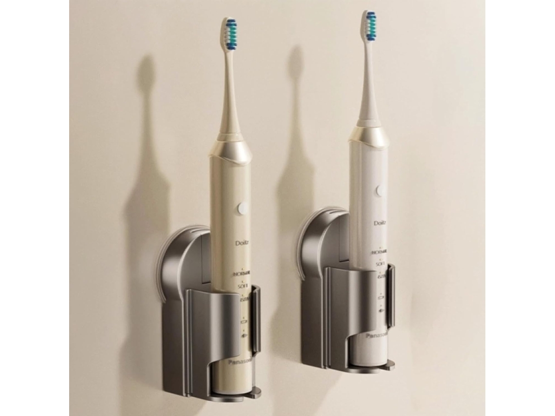 Suporte Escova Dentes Elétrica Ventosa Abs 5 5x5x10cm Cinza