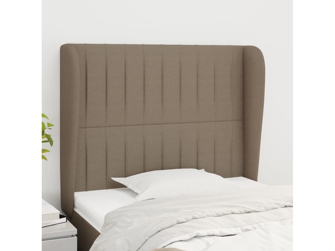 Vidaxl Cabeceira Cama Abas Tecido 103x23x118/128 Cm Cinza-acastanhado