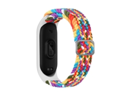Bracelete de Nylon Loop Elástico Ajustável Elásticos Trançados para Xiaomi Mi Band 5/Band 6/Band 7 Arco-Íris