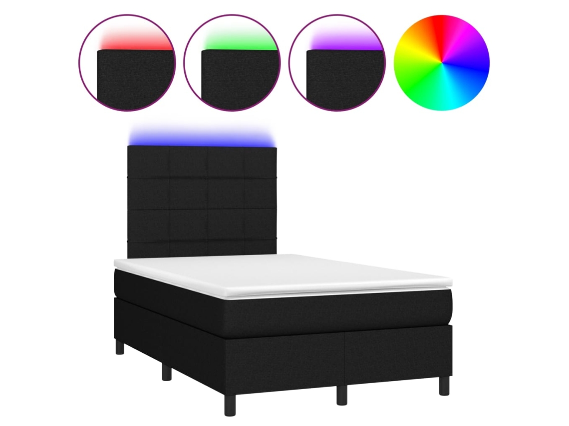 Box Spring Bed, Box Spring Beds Vidaxl Preto Tecido (120 X 200 Cm)
