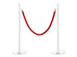 Vidaxl Corda P/ Barreira/pilar De Delimitação Veludo Vermelho/prateado