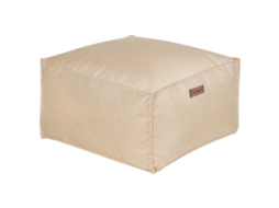 Reposapiés Decorativo Beliani Mukki De Tela Blanco 50x50x30