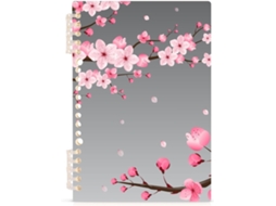 Caderno Espiral Japonês Oriental Mnsruu Com Estampa De Flor Cerejeira Capa Dura Para Mulheres