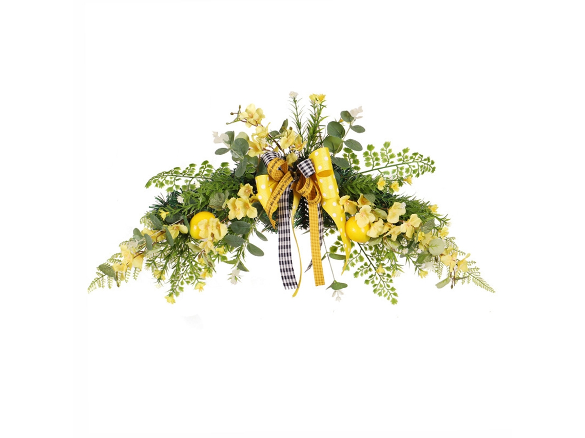 Coroa Decorativa com Limões de Espuma e Folhas de Plástico para Varandas e Eventos LAXISCREED