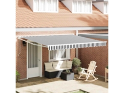 Vidaxl Toldo Retrátil 4x3 M Tecido E Alumínio Antracite E Branco