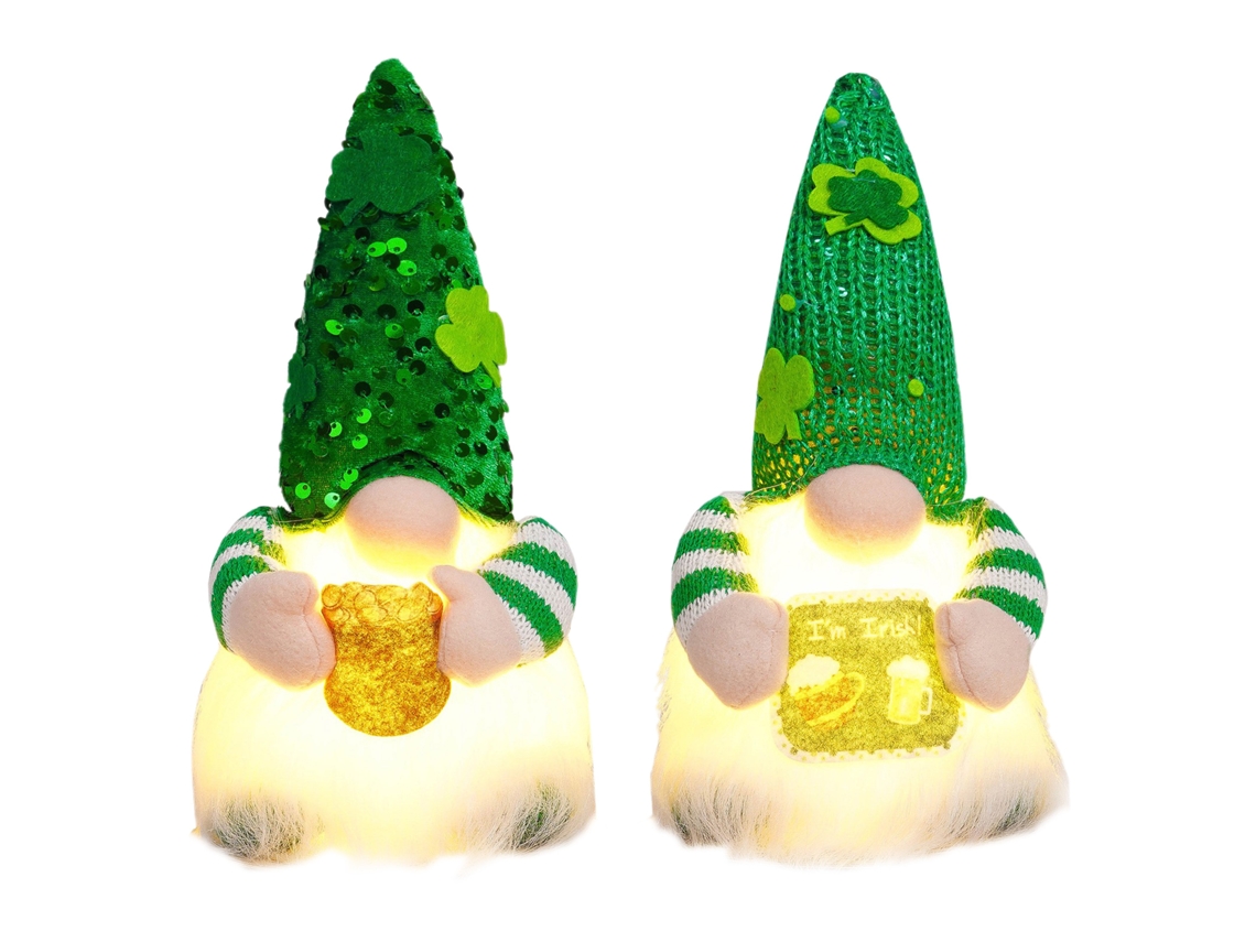 Laxiscreed Conjunto De 2 Figuras Decorativas Iluminadas Para São Patrício Com Abóboras E Sinal De Cerveja