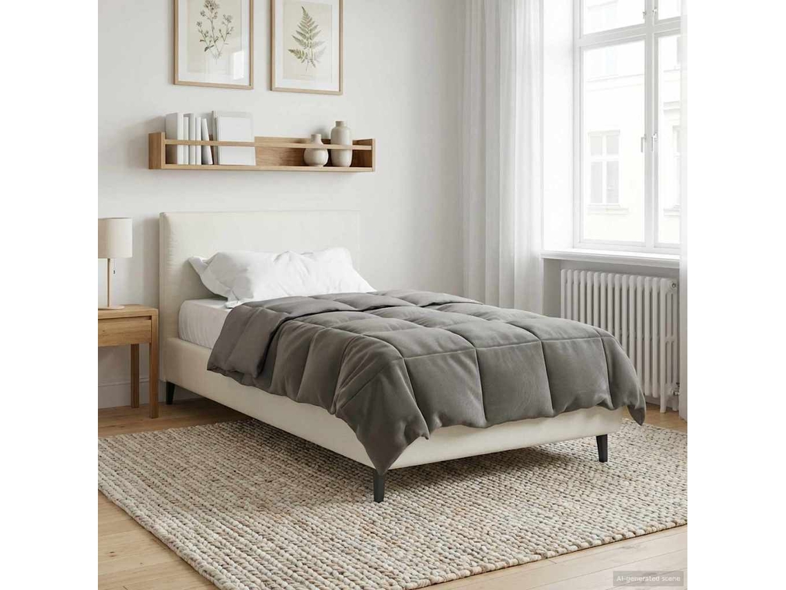 Vidaxl Edredom De Inverno 135 X 200 Cm Inverno Cinzento-claro