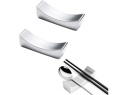 Conjunto de 2 suportes para pauzinhos, em aço inoxidável 304, para pauzinhos, facas e colheres, antiderrapantes.