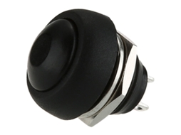 Interruptor Redondo, À Prova D'água, Com Rearme Automático, Gatilho, Sem Trava, 12 Mm(preto)