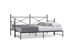 Cama De Dia Com Gavetão Sem Colchão 75x190 Cm Aço Preto