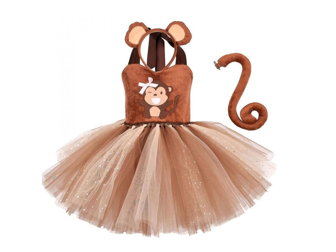 2026-vestido De Mono Para Niñas Traje De Baile Performance Disfraz De Carnaval Niñas 3-8 Años Spq 140(11-12t)