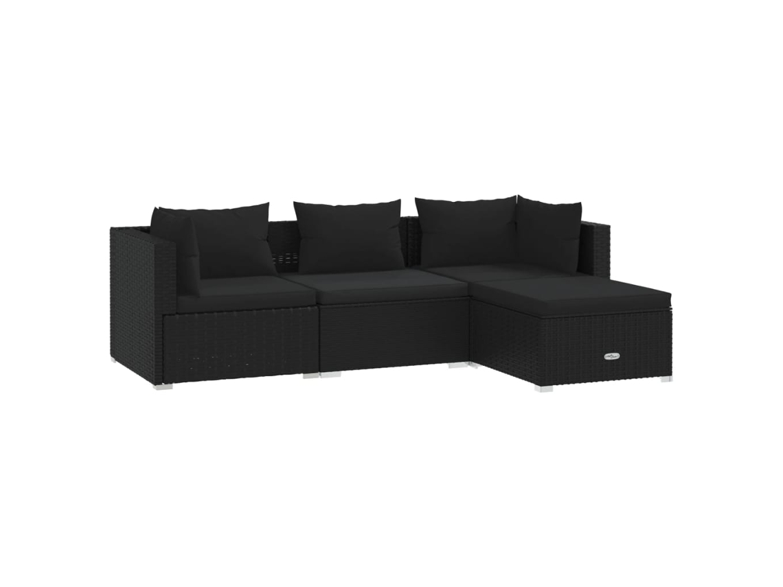Garden Lounge Set, Garden Lounge Sets Vidaxl Preto Rattan / Vime (n/a)