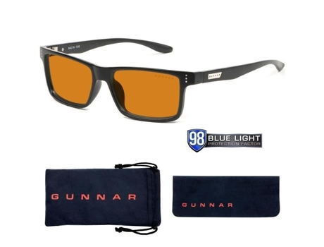 Óculos De Proteção De Luz Unissexo Gunnar Vertex Amber Filtragem Preto
