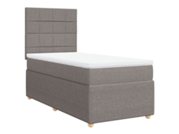 Box Spring Bed, Box Spring Beds Vidaxl Cinzento-acastanhado Tecido (90 X 190 Cm)
